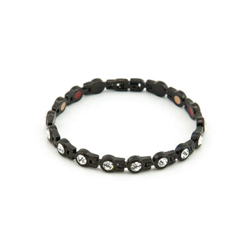Satellite Negative Ion Bracelet, Polished Black Stainless Steel